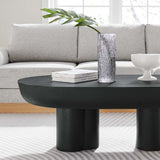 Canopy Oval Concrete Coffee Table in Black