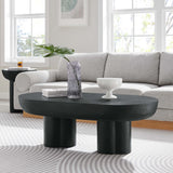 Canopy Oval Concrete Coffee Table in Black