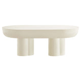Canopy Oval Concrete Coffee Table in White