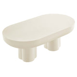 Canopy Oval Concrete Coffee Table in White