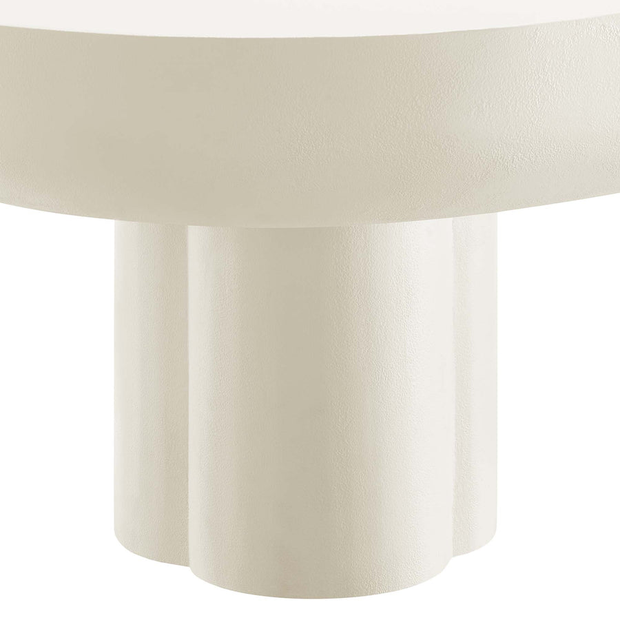 Canopy Oval Concrete Coffee Table in White
