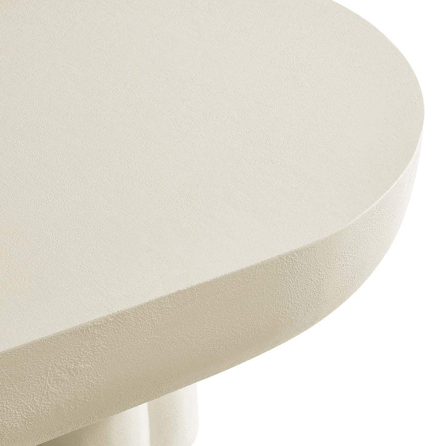 Canopy Oval Concrete Coffee Table in White