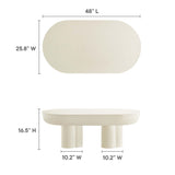 Canopy Oval Concrete Coffee Table in White