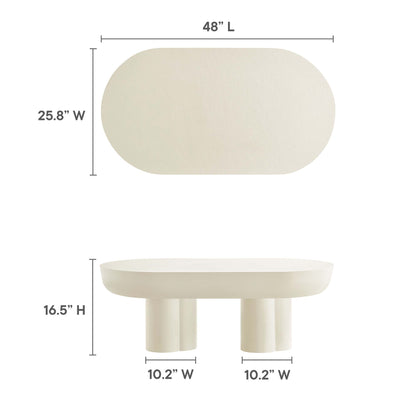 Caspian Oval Concrete Coffee Table by Furniture For America