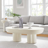Canopy Oval Concrete Coffee Table in White