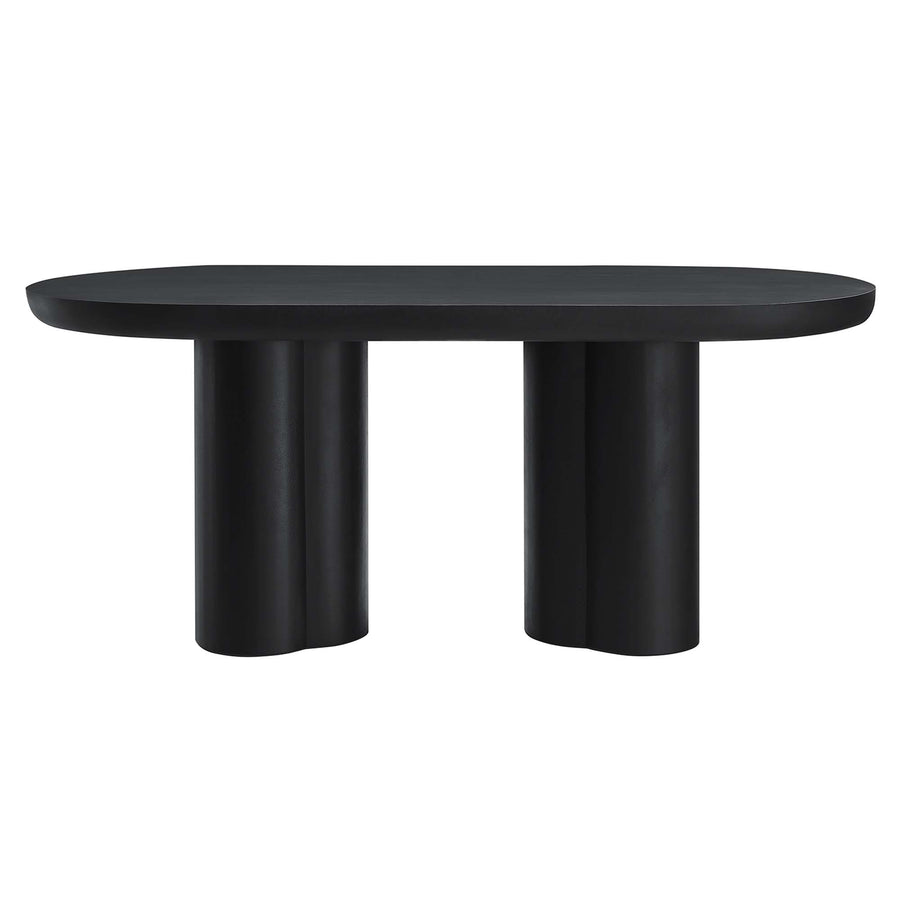 Canopy 72" Oval Concrete Dining Table in Black