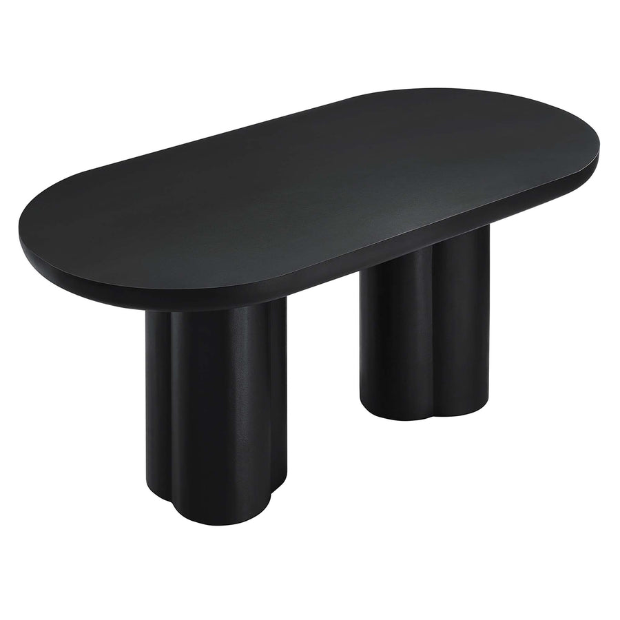 Canopy 72" Oval Concrete Dining Table in Black