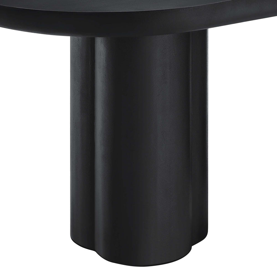 Canopy 72" Oval Concrete Dining Table in Black