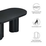 Canopy 72" Oval Concrete Dining Table in Black