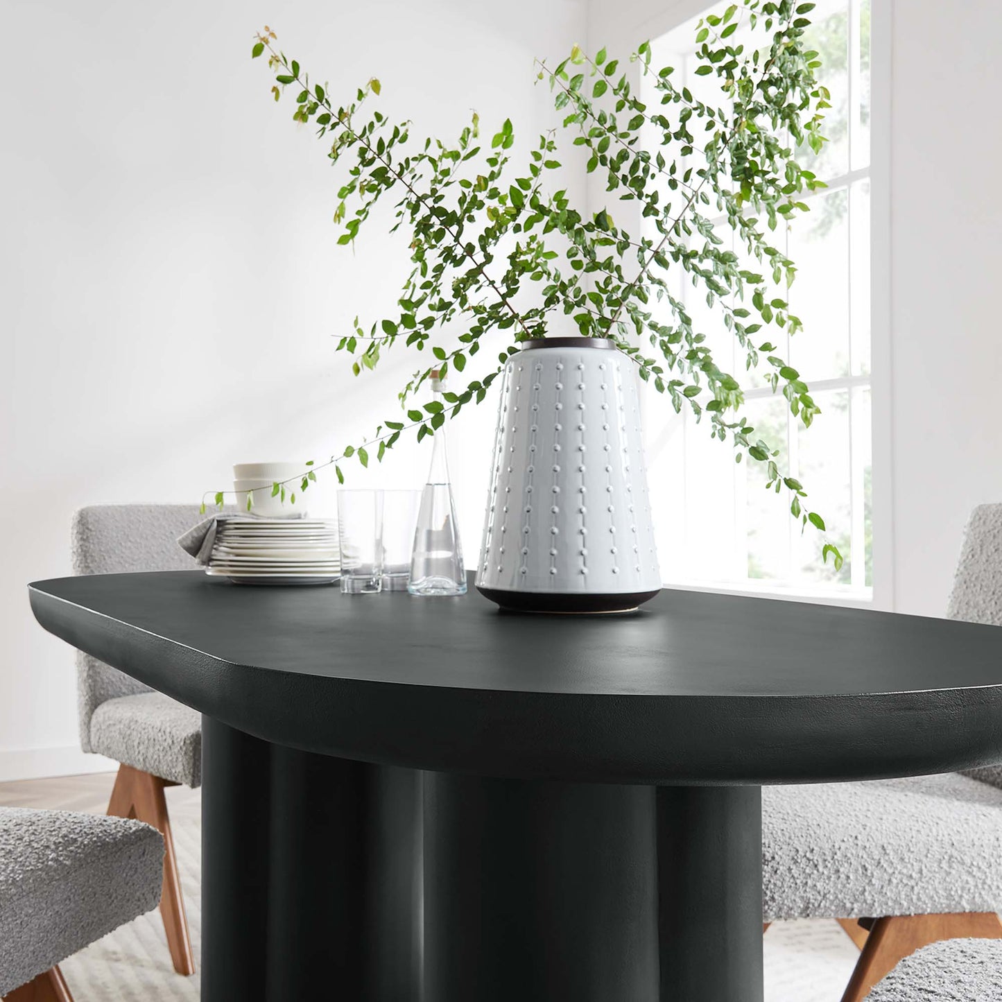 Caspian 72" Oval Concrete Dining Table by Furniture For America