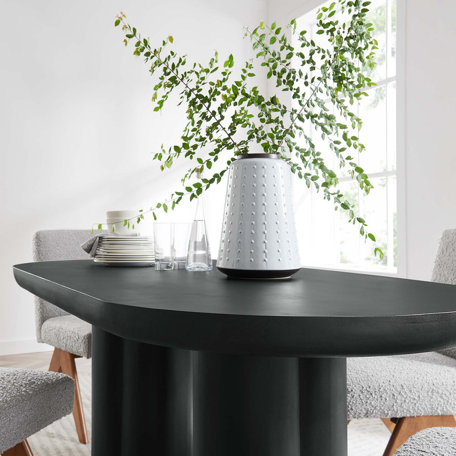 Canopy 72" Oval Concrete Dining Table in Black