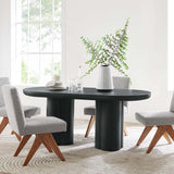Canopy 72" Oval Concrete Dining Table in Black