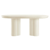 Canopy 72" Oval Concrete Dining Table in White
