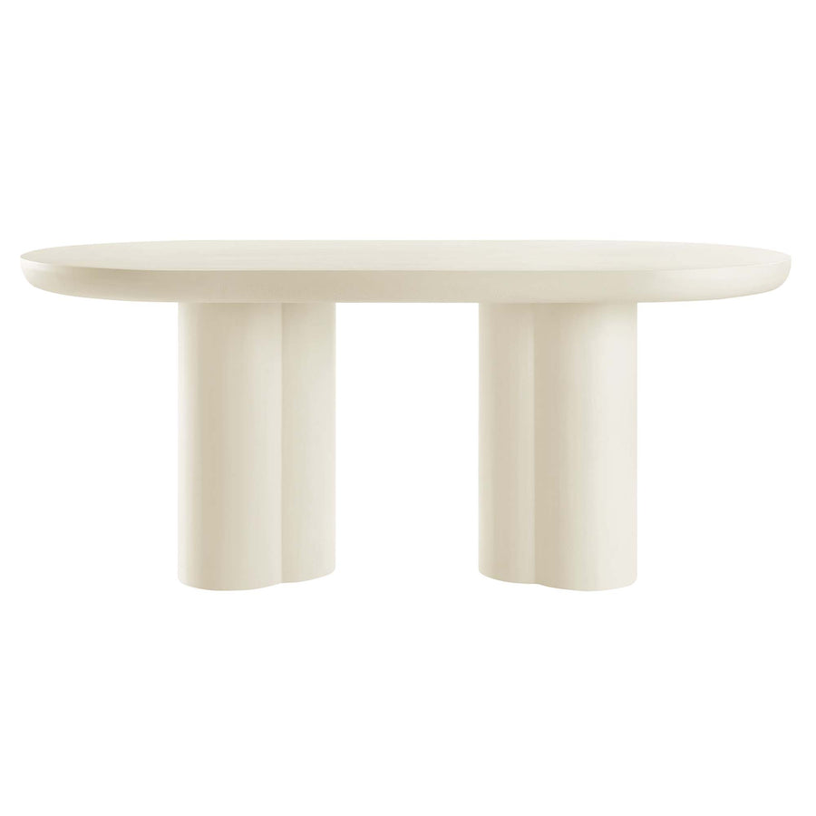 Canopy 72" Oval Concrete Dining Table in White