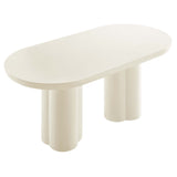 Canopy 72" Oval Concrete Dining Table in White
