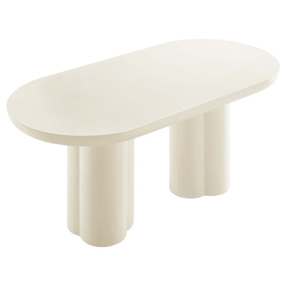 Caspian 72" Oval Concrete Dining Table by Furniture For America