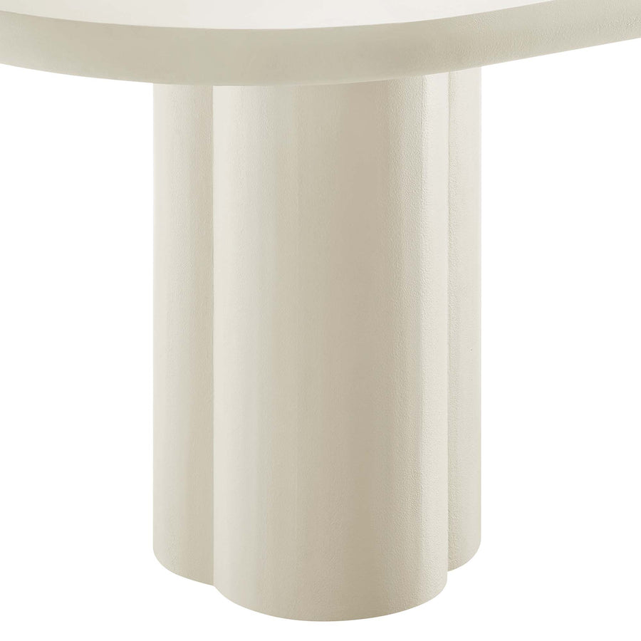 Canopy 72" Oval Concrete Dining Table in White