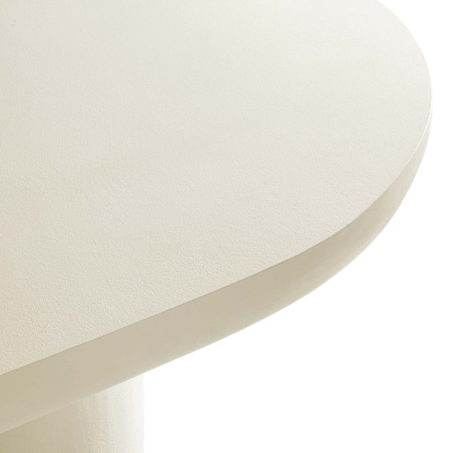 Canopy 72" Oval Concrete Dining Table in White