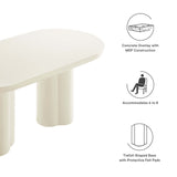 Canopy 72" Oval Concrete Dining Table in White