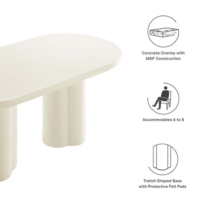 Caspian 72" Oval Concrete Dining Table by Furniture For America