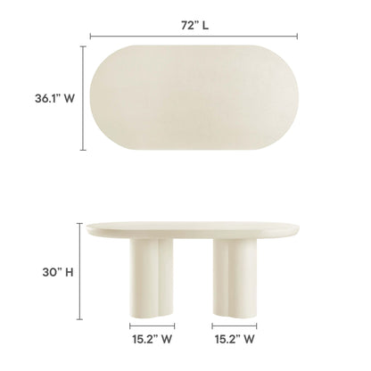 Caspian 72" Oval Concrete Dining Table by Furniture For America