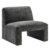 Cosette Chenille Upholstered Accent Chair in Carbon Black