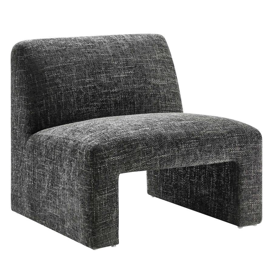 Cosette Chenille Upholstered Accent Chair in Carbon Black