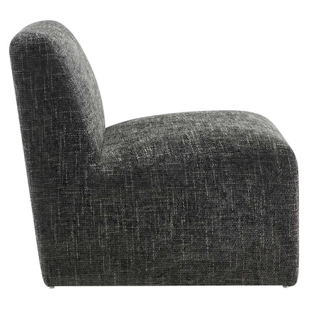 Amita Chenille Upholstered Accent Chair in Carbon Black