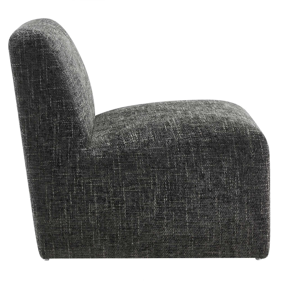 Cosette Chenille Upholstered Accent Chair in Carbon Black