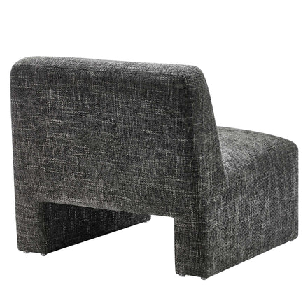 Amita Chenille Upholstered Accent Chair in Carbon Black