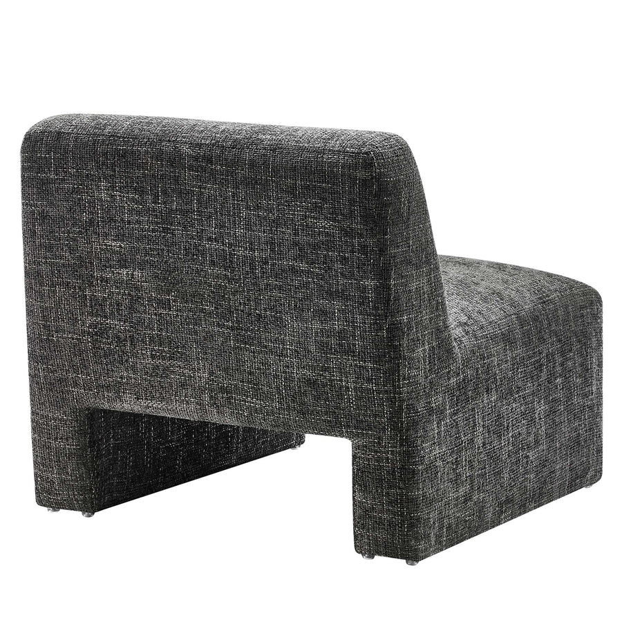 Cosette Chenille Upholstered Accent Chair in Carbon Black