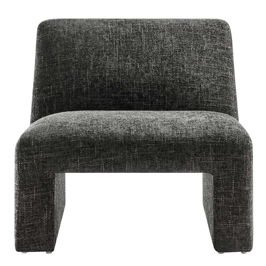 Cosette Chenille Upholstered Accent Chair in Carbon Black