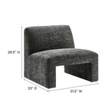 Cosette Chenille Upholstered Accent Chair in Carbon Black