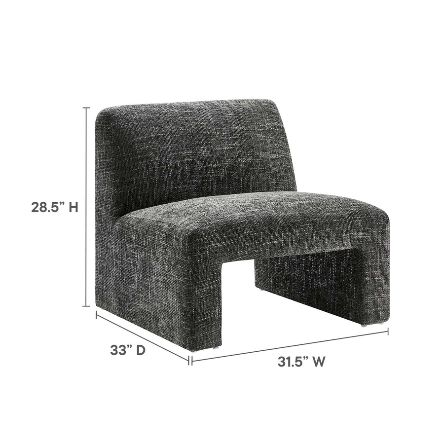 Cosette Chenille Upholstered Accent Chair in Carbon Black