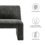 Cosette Chenille Upholstered Accent Chair in Carbon Black