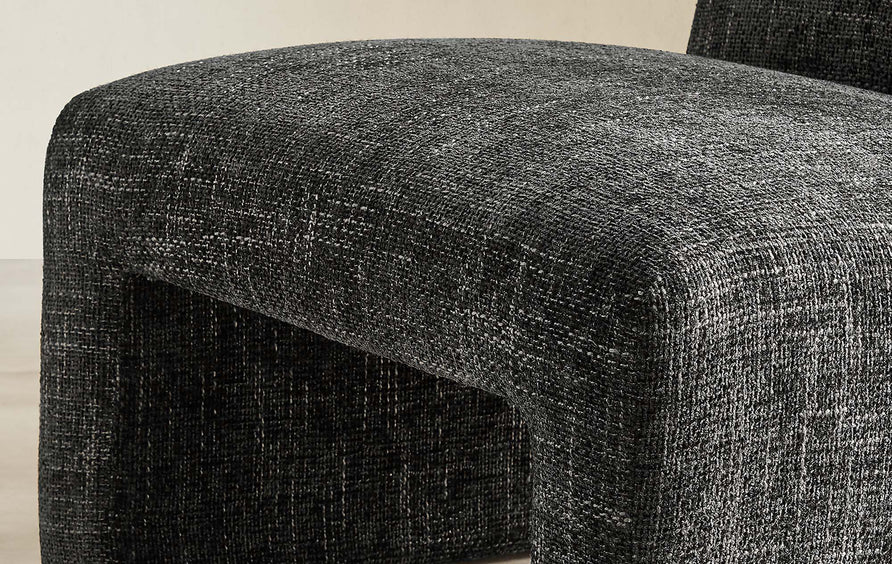 Cosette Chenille Upholstered Accent Chair in Carbon Black