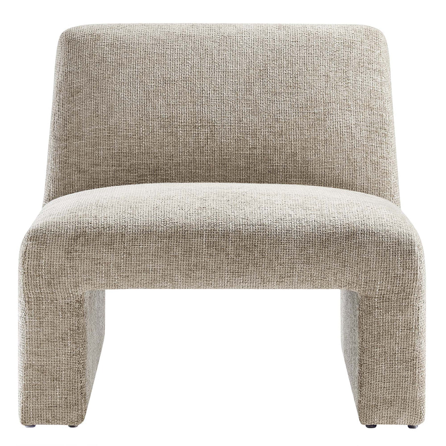 Cosette Chenille Upholstered Accent Chair in Khaki