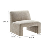 Cosette Chenille Upholstered Accent Chair in Khaki