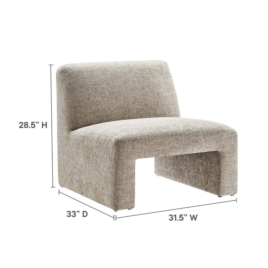 Cosette Chenille Upholstered Accent Chair in Khaki