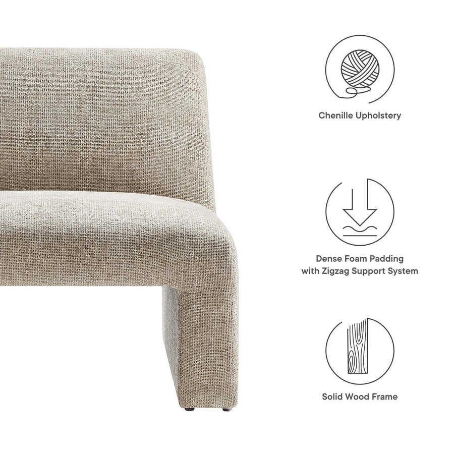 Cosette Chenille Upholstered Accent Chair in Khaki