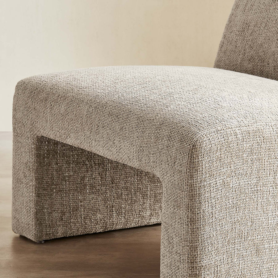 Cosette Chenille Upholstered Accent Chair in Khaki