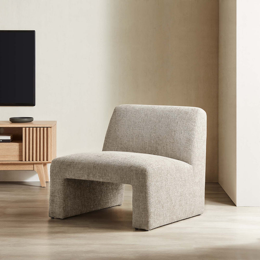 Cosette Chenille Upholstered Accent Chair in Khaki