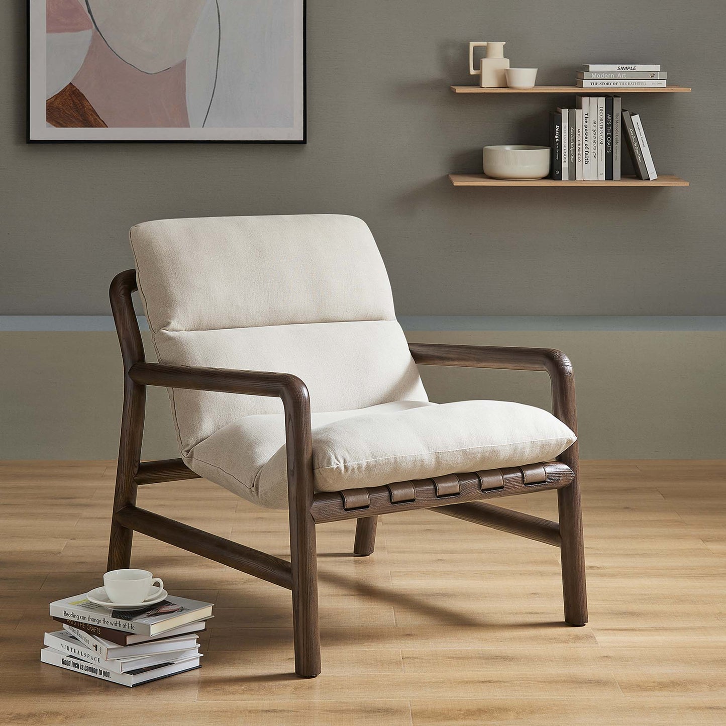Paxton Wood Sling Chair by Furniture For America