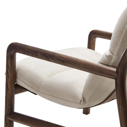 Paxton Wood Sling Chair in Dune Fabric Walnut