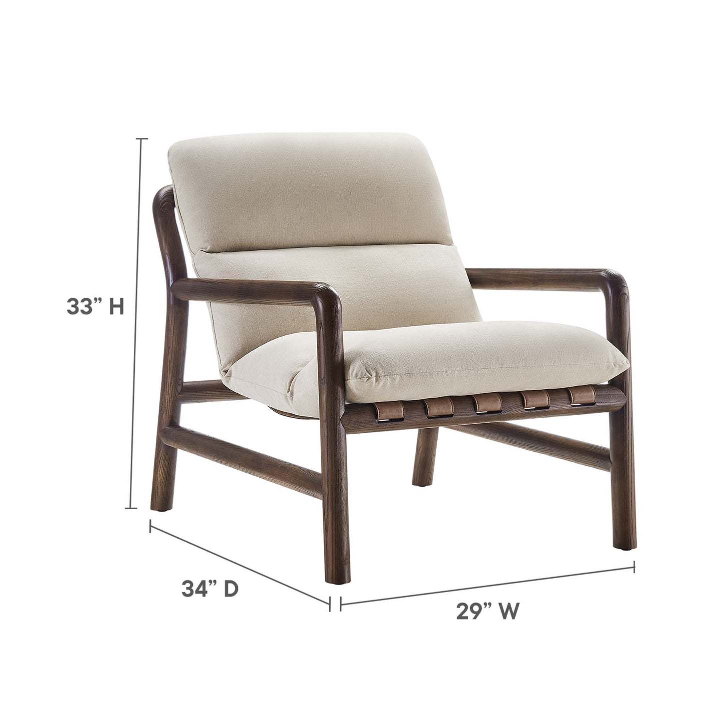 Paxton Wood Sling Chair by Furniture For America