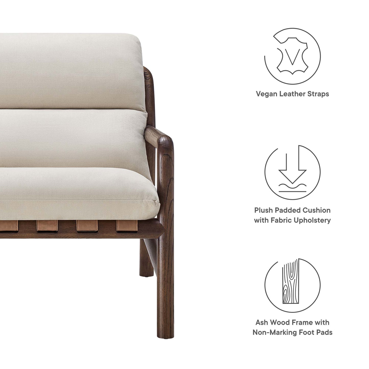 Paxton Wood Sling Chair by Furniture For America