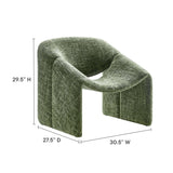 Noor Chenille Upholstered Accent Chair in Basil