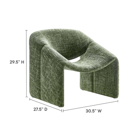 Vivi Chenille Upholstered Accent Chair in Basil