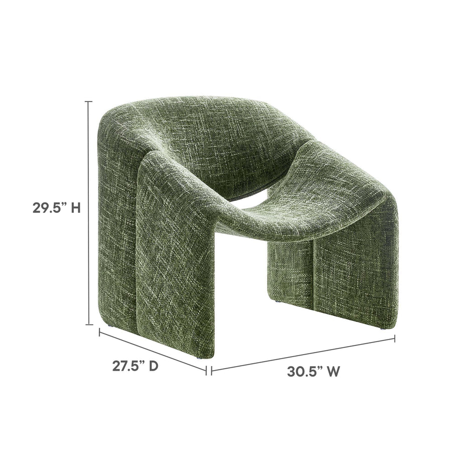 Noor Chenille Upholstered Accent Chair in Basil
