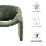Noor Chenille Upholstered Accent Chair in Basil